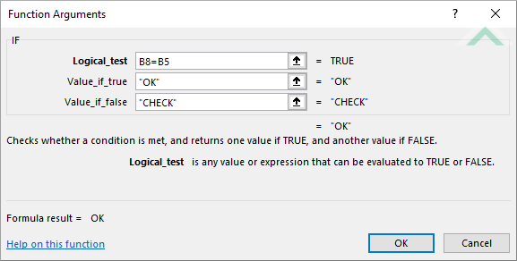 Built-in Excel IF Function using links