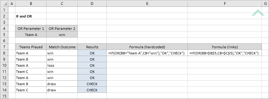 Excel IF and OR Functions combined
