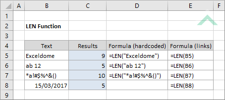 Excel LEN Function