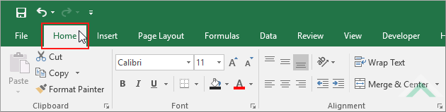 Выберите вкладку Главная - Excel