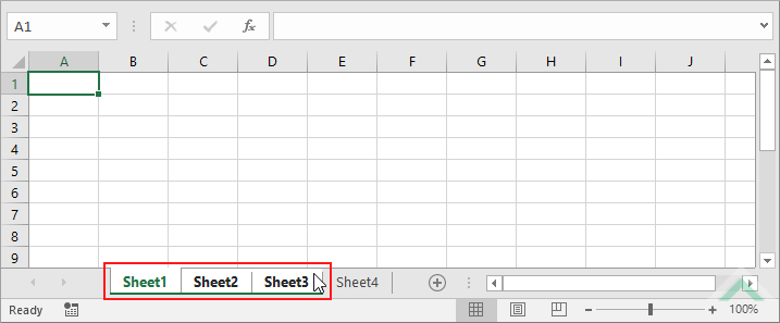 Select multiple sheets - Excel