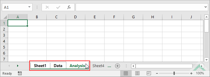 Select multiple sheets which includes the sheet to the right after which you want to insert new worksheets - Excel