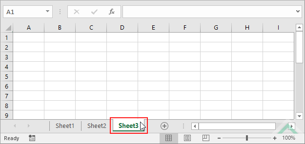 Select the last sheet - Excel