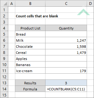 Count cells that are blank