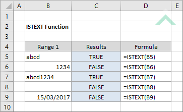 Excel ISTEXT Function