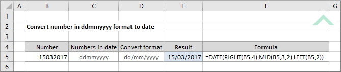 Convert number in ddmmyyyy format to date