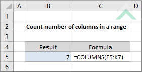 Count number of columns in a range