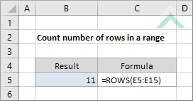 Count number of rows in a range