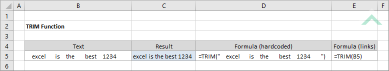 Excel TRIM Function