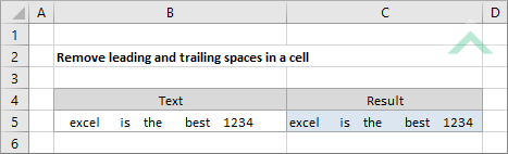 Remove leading and trailing spaces in a cell