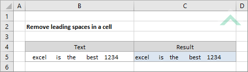 Remove leading spaces in a cell
