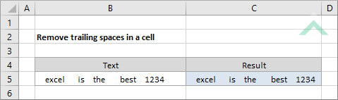 Remove trailing spaces in a cell