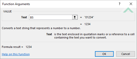 Built-in Excel VALUE Function