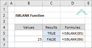 Excel ISBLANK Function