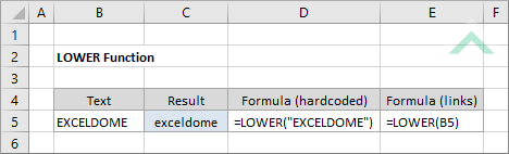 Excel LOWER Function