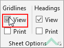Check View Gridlines checkbox