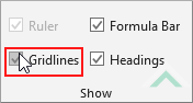 Check Gridlines checkbox