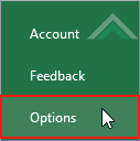 Click on Options