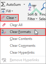 Select Clear Formats