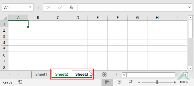 Select multiple sheets