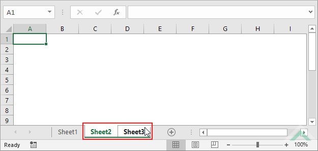 Select multiple sheets