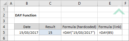 Excel DAY Function