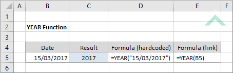 Excel YEAR Function