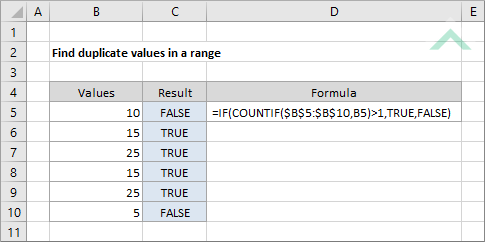 Find duplicate values in a range