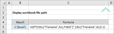 Display workbook file path