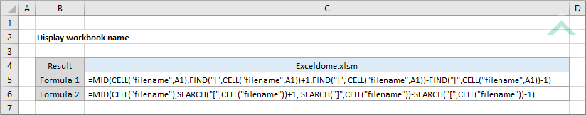 Display Workbook Name Excel Vba