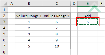 Select cell with number to add and copy