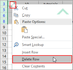 Delete filtered rows