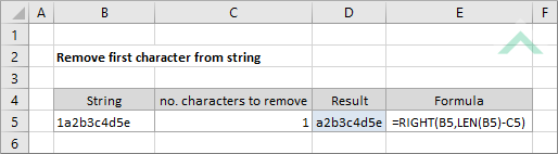 Remove first character from string