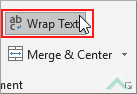 Click on Wrap Text