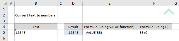 Convert text to numbers