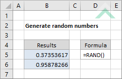 Generate random numbers