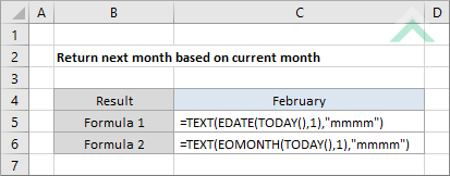 Return next month based on current month