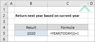 Return next year based on current year