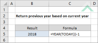 Return previous year based on current year