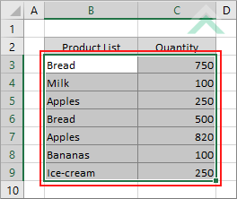 Select range in which you want to highlight unique values
