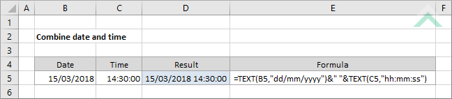 Combine date and time