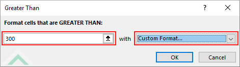 Enter number and select Custom Format