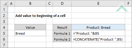 Add value to beginning of a cell