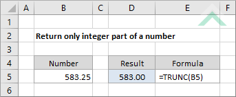 Return only integer part of a number