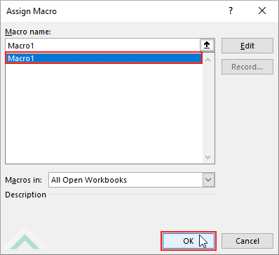 assign a macro to a button using vba