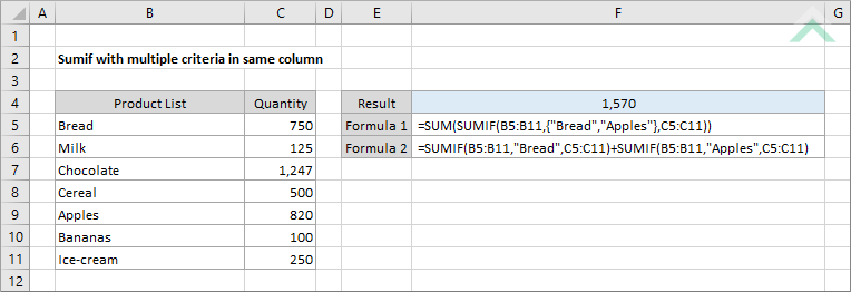 sumif-with-multiple-criteria-in-same-column-excel-and-vba-exceldome