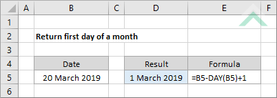 Return first day of a month