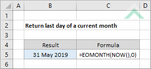 Return last day of a current month