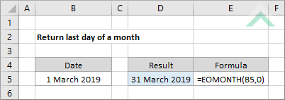 Return last day of a month