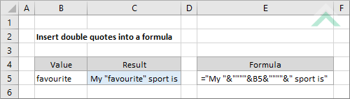 Insert double quotes into a formula